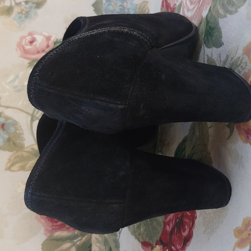 PRADA Black Suede Block Heel Ankle Booties Women's Size US 9 EURO 40 - Picture 16 of 17